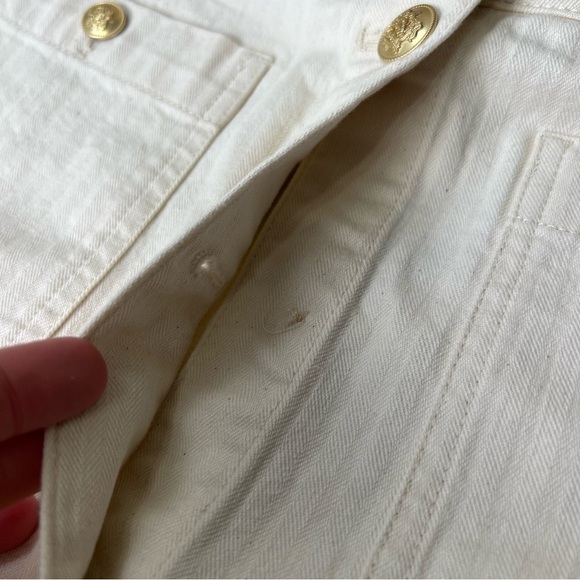 J. Crew Textured denim mini skirt in ecru Cream Gold Size 28 *Flawed* NWT - Picture 8 of 10